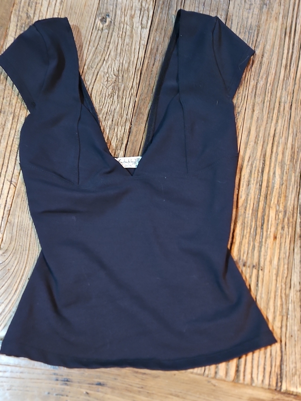 Free People Black V-Neck Cap Sleeve Camisole